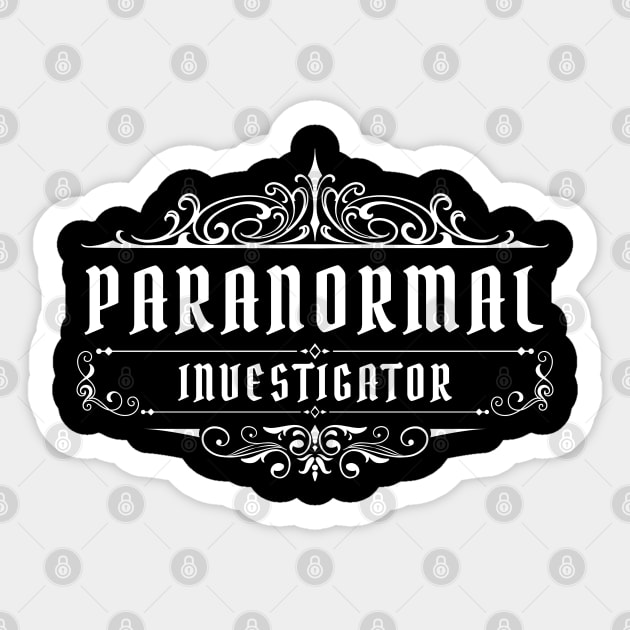 Vintage Paranormal Investigator Sticker by Paranormalshirts